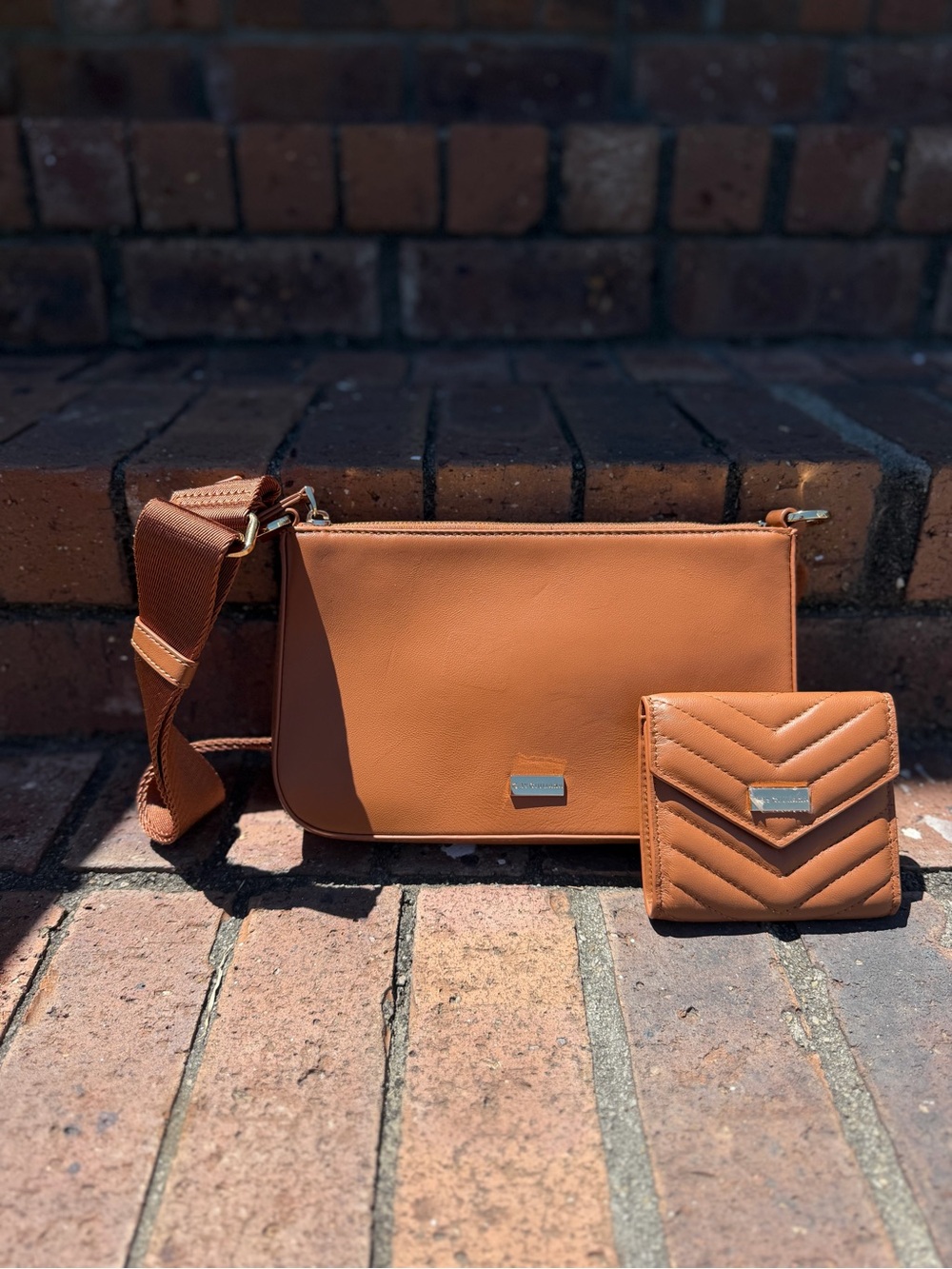 G by Giuliana Caramel Tan Crossbody with Quilted Wallet